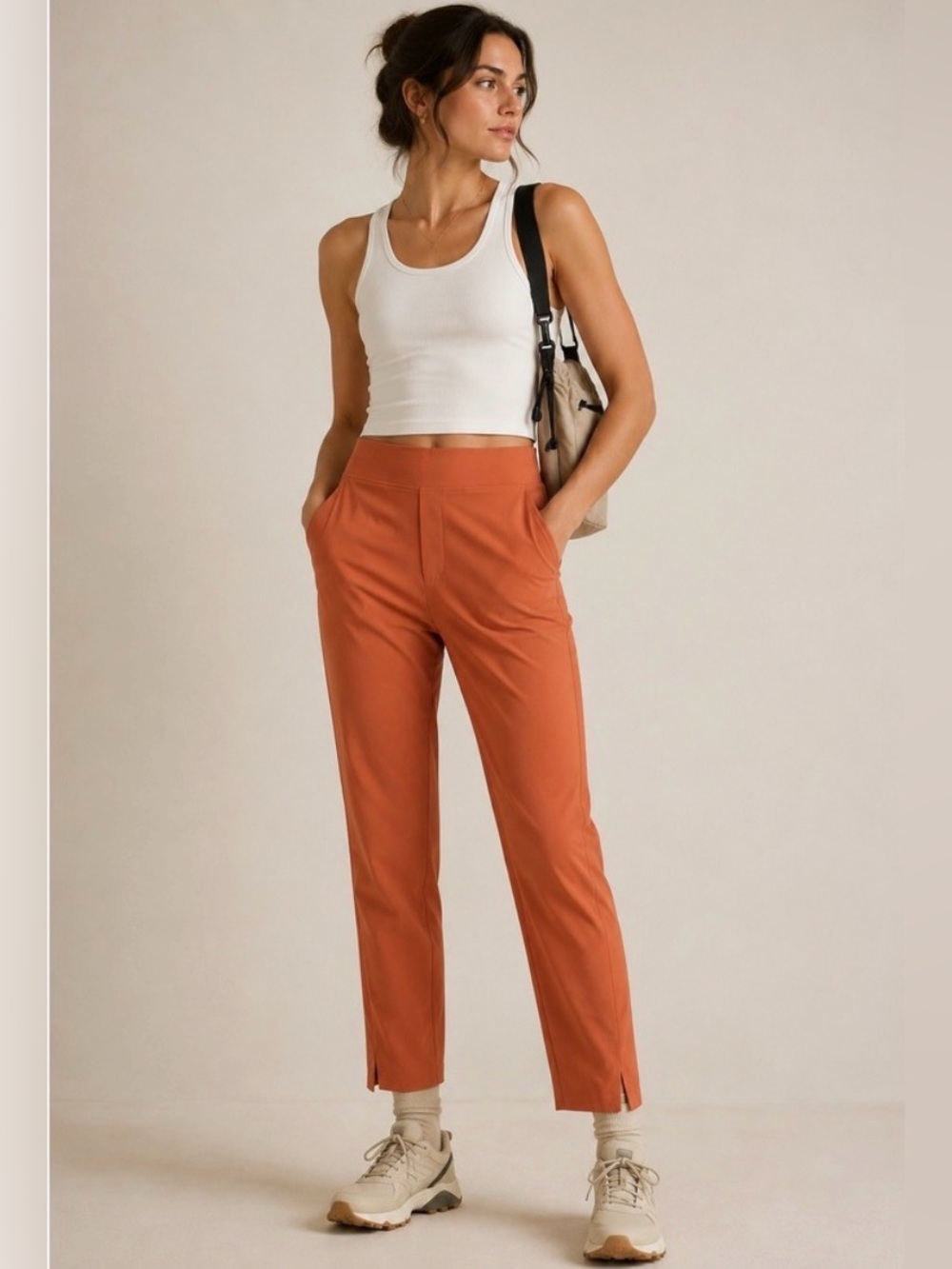 🧡Athleta Brooklyn Ankle Pants Sunbaked Clay Size 12 Good Used Condition